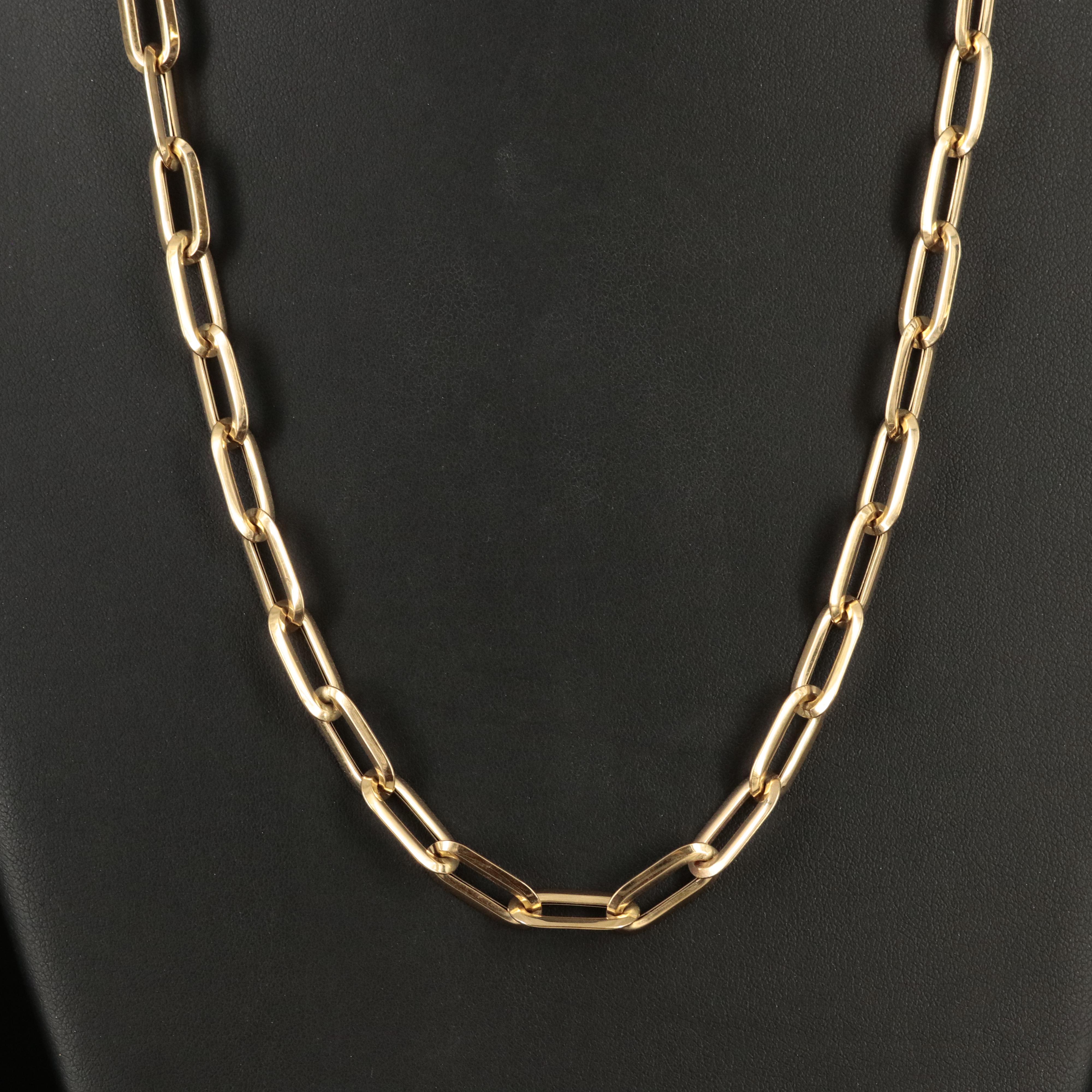Italian 18K Paper Clip Chain Necklace EBTH