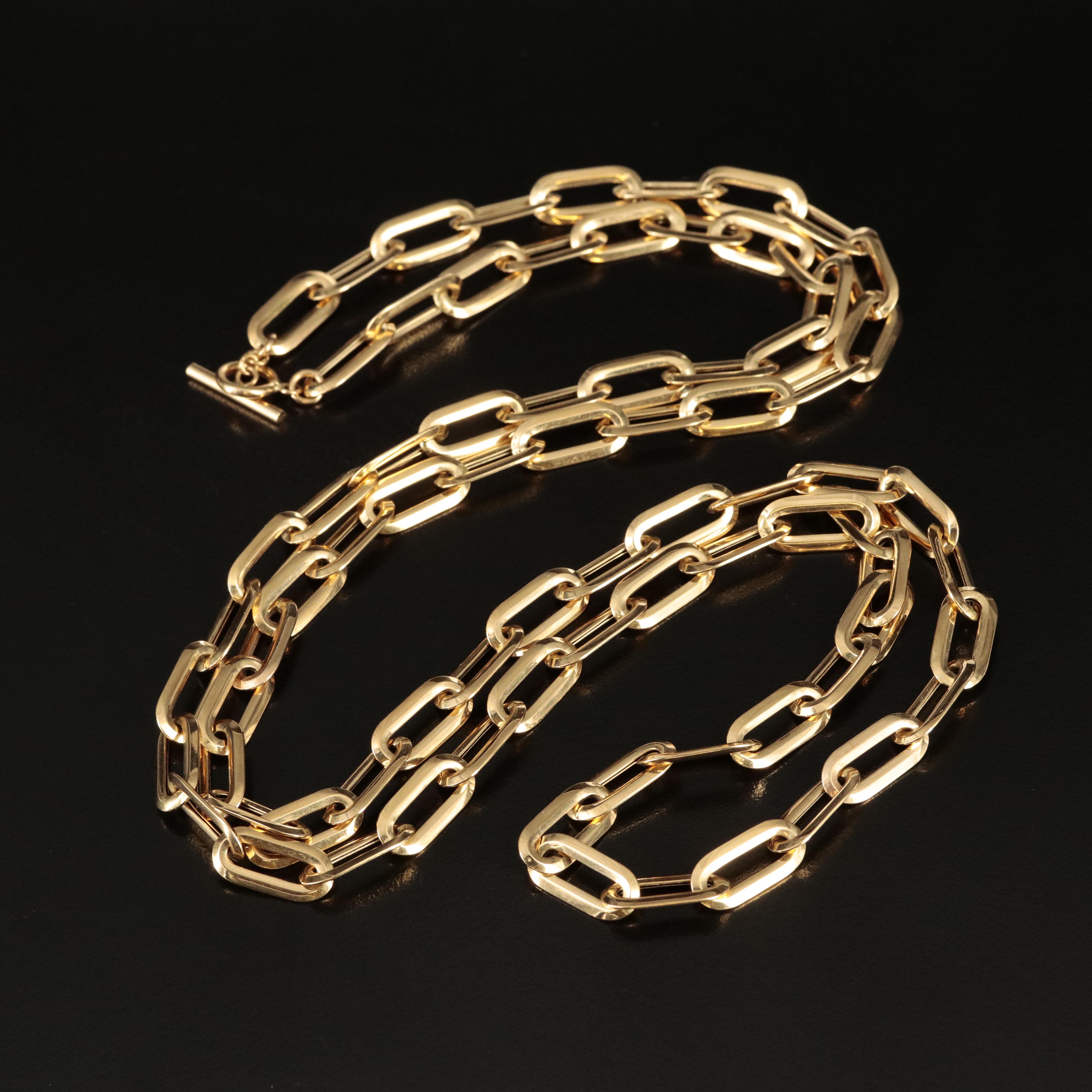 Italian 18K Paper Clip Chain Necklace EBTH