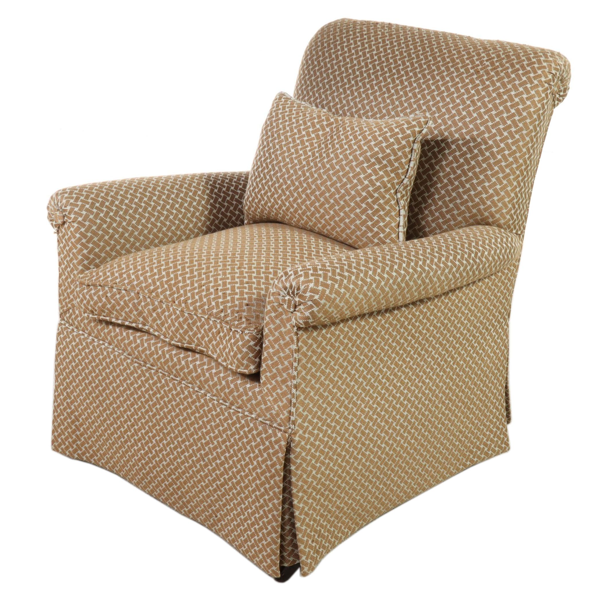 Century Furniture CustomUpholstered Mahogany Easy Armchair, Early 20th