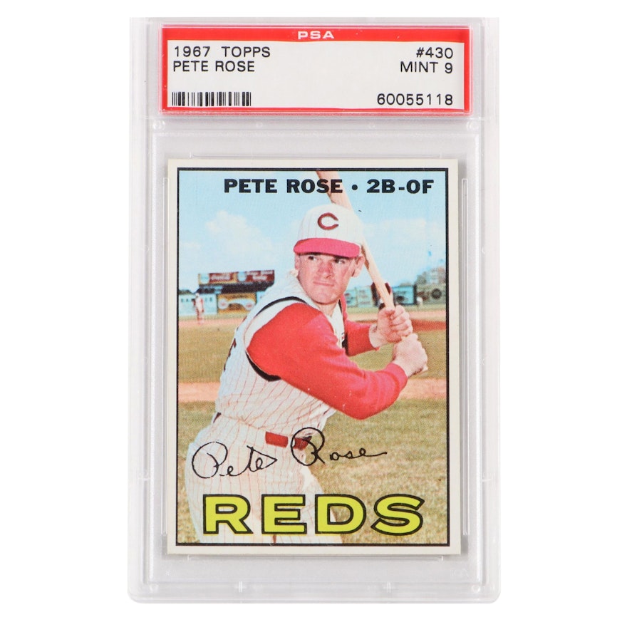 1967 Topps Pete Rose Baseball Card #430 Graded PSA 9 Mint