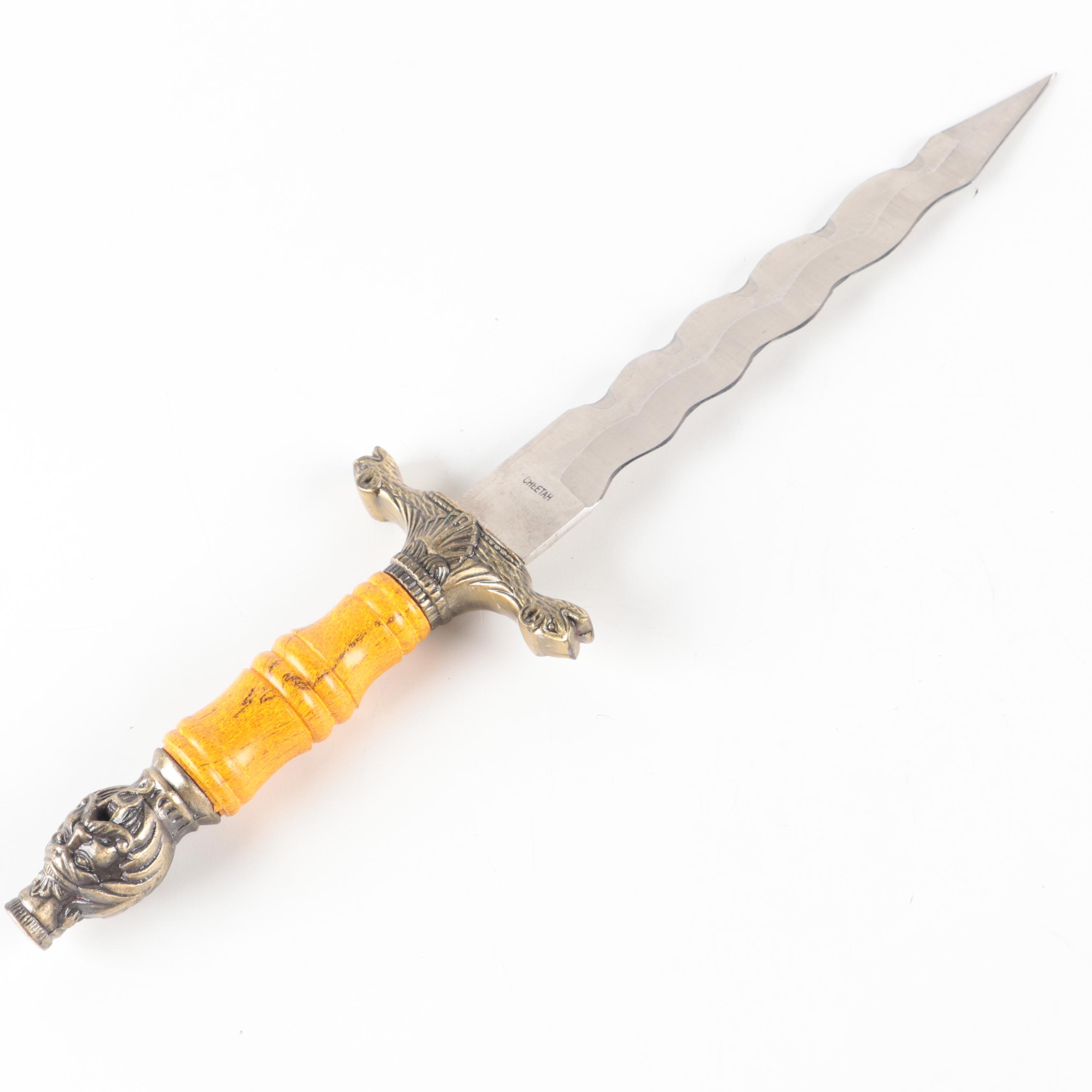 Stainless Steel Cheetah Flamberge Dagger | EBTH