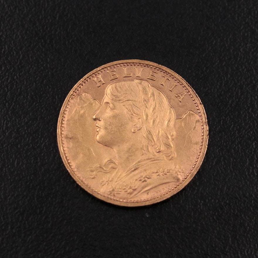 1927 Switzerland 20-Francs Gold Coin