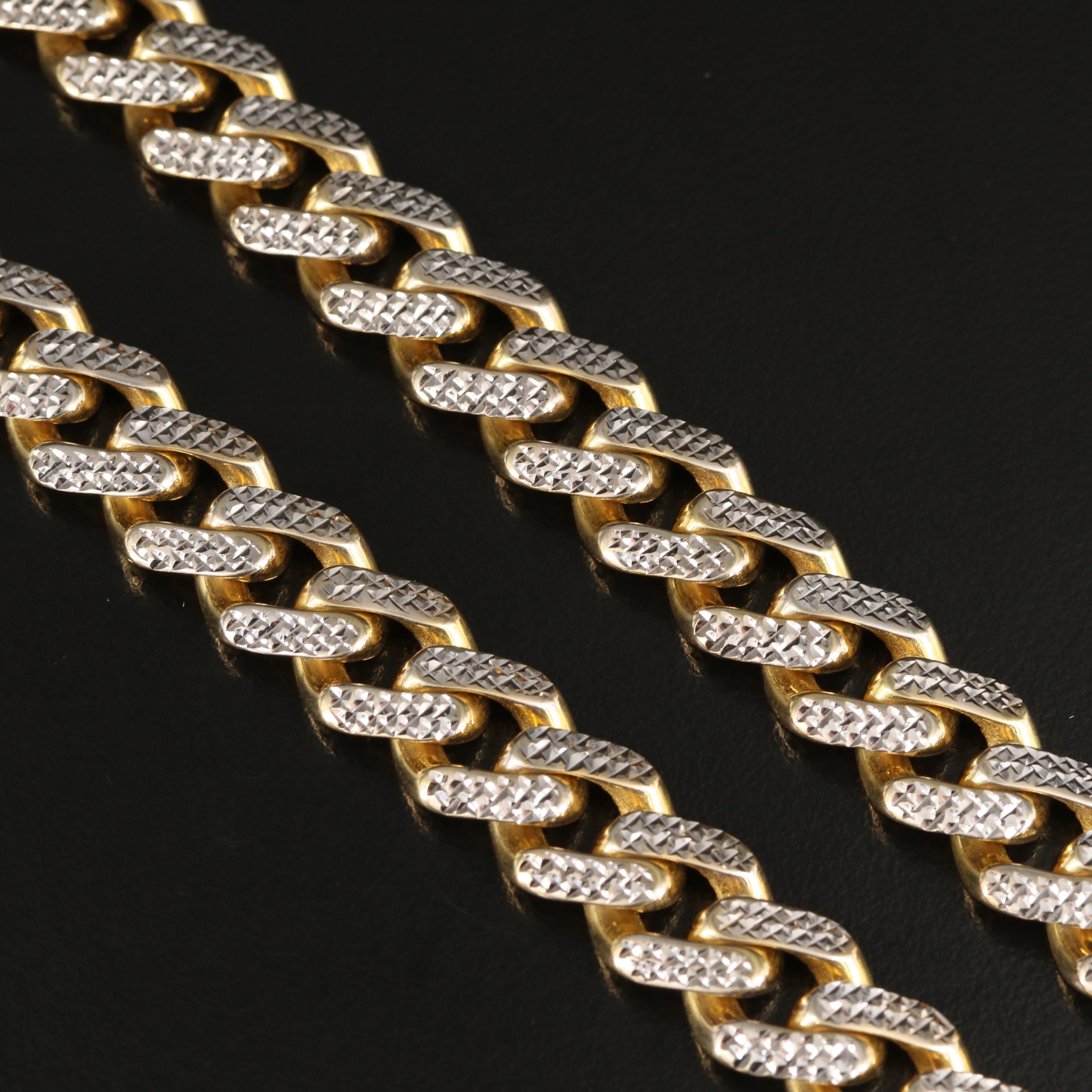 Oro Monaco 10K Curb Chain Necklace with Diamond Cut Finish EBTH