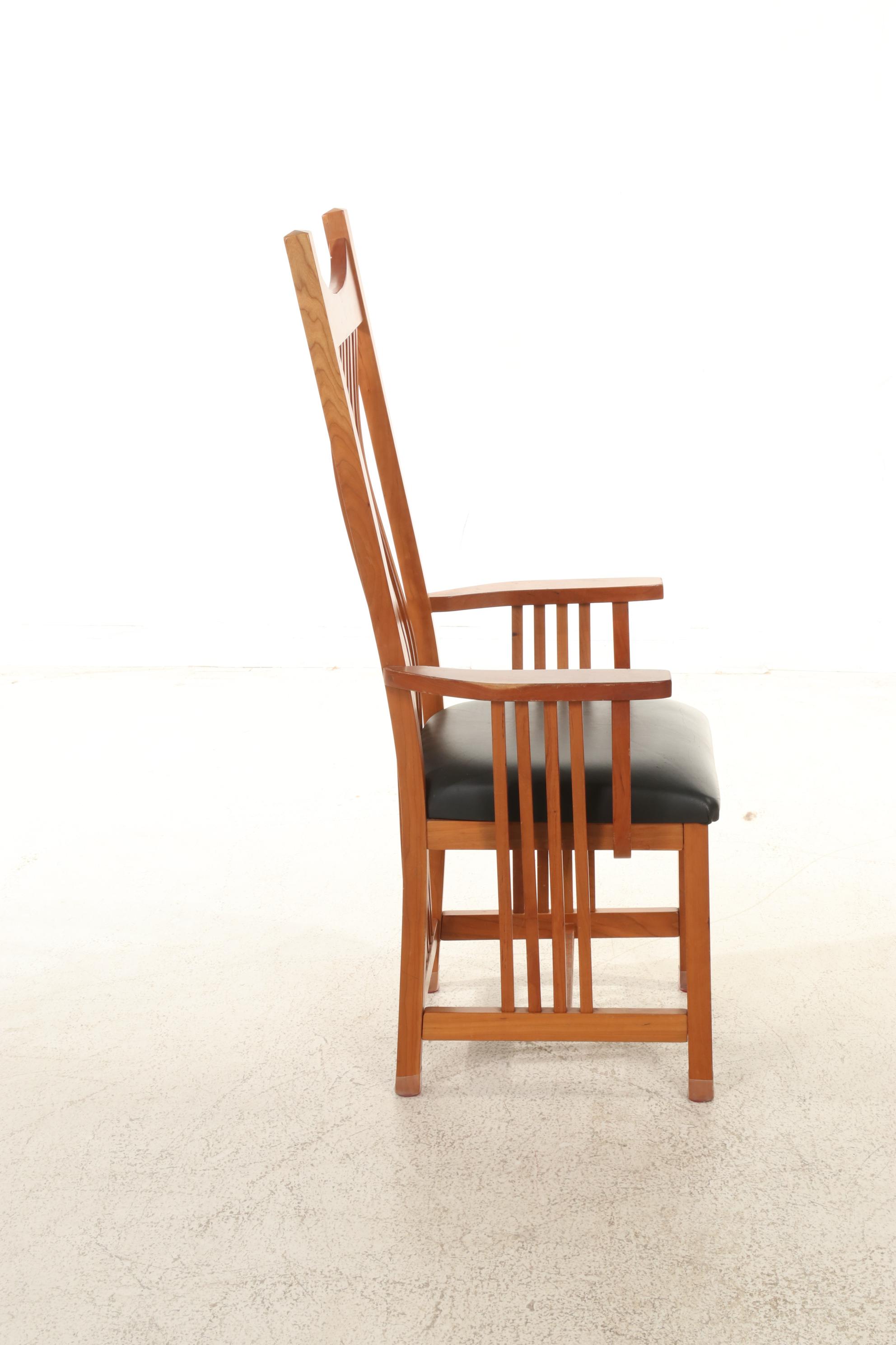 Pair of Mission Style Cherrywood Armchairs EBTH