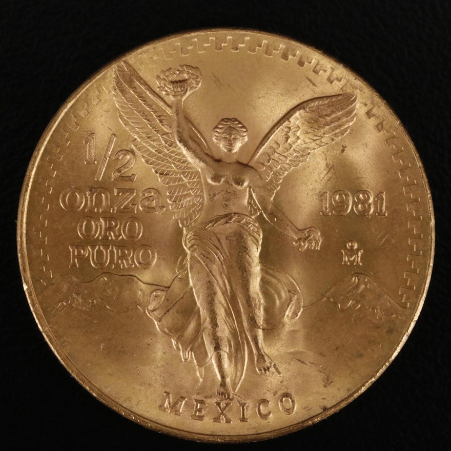 1981 Mexico 1/2 ozt. Gold Bullion Coin