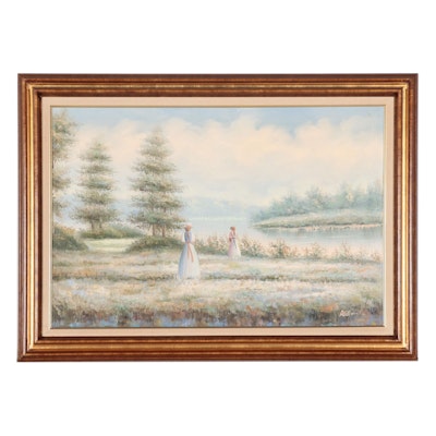 Landscape Oil Painting, Mid to Late 20th Century