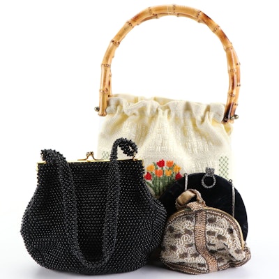 Lumured Cordé-Bead Handbag, Dorothy Dale Velvet Evening Bag, and More