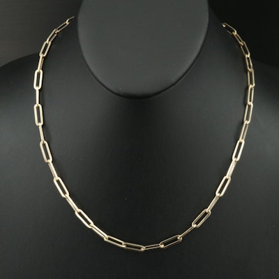 Italian 14K Paper Clip Chain Necklace