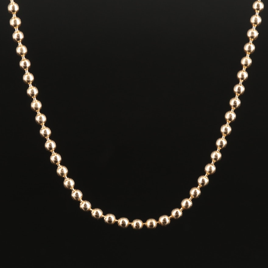 Italian 14K Bead Chain Necklace