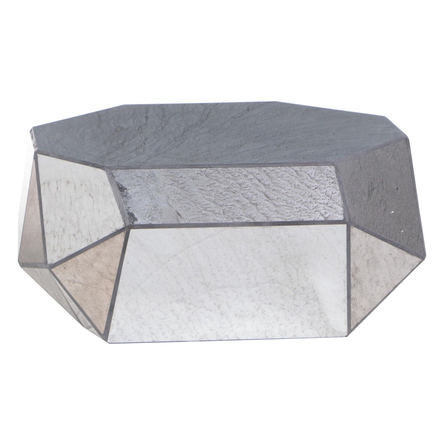 Composite Stone Geometric Faceted Coffee Table