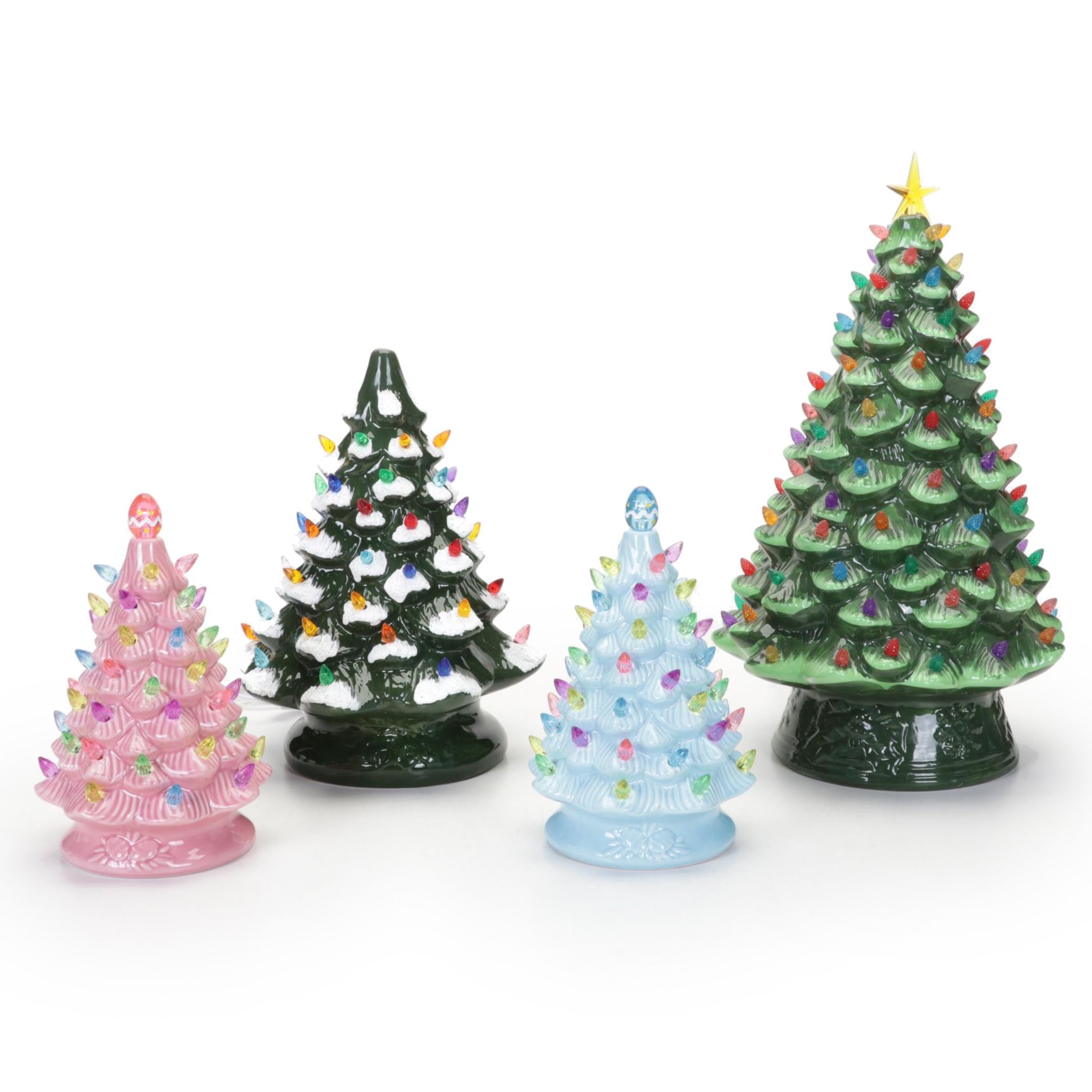 Mr. Christmas and Other Table Top Ceramic LightUp Christmas Trees EBTH
