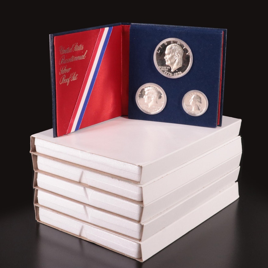 Six 1976 U.S. Silver Bicentennial Proof Sets