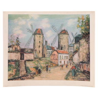 Offset Lithograph After Maurice Utrillo "Windmills of Montmartre"