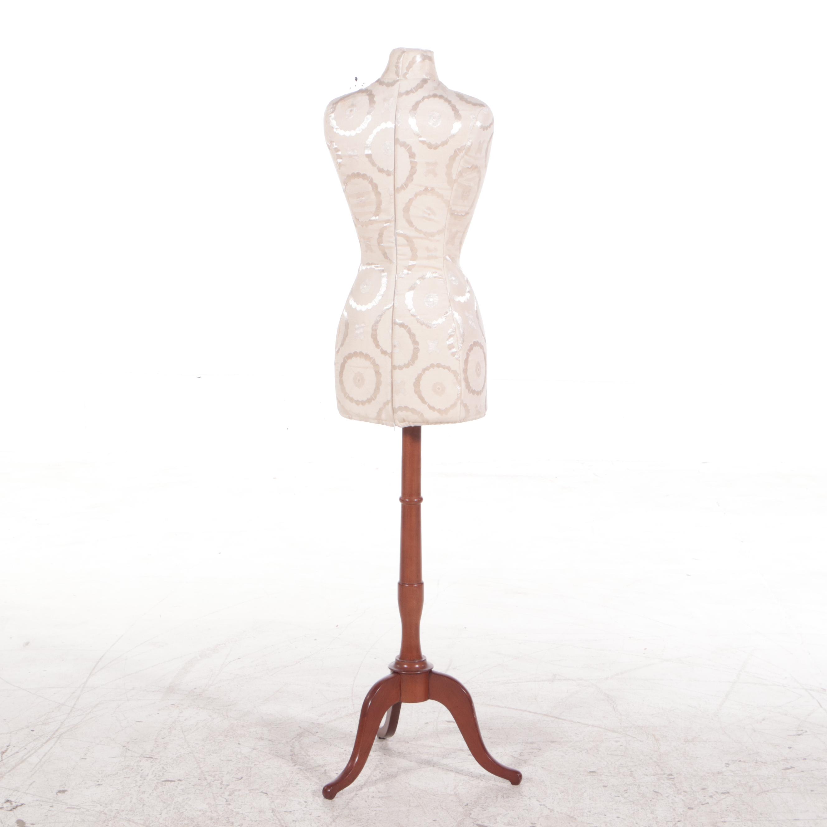 The Bombay Company FabricLined Styrofoam Dress Form on Hardwood Stand