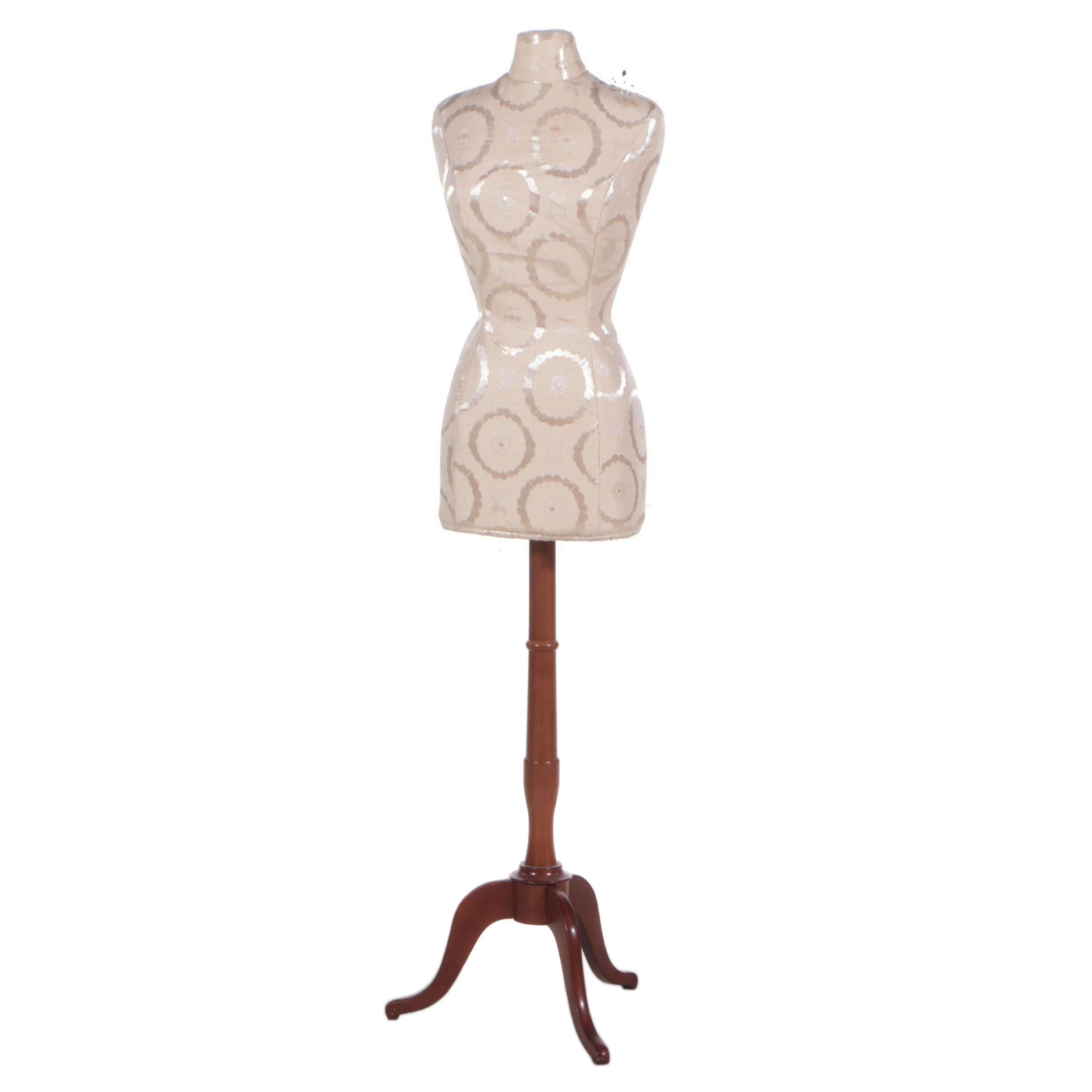 The Bombay Company FabricLined Styrofoam Dress Form on Hardwood Stand