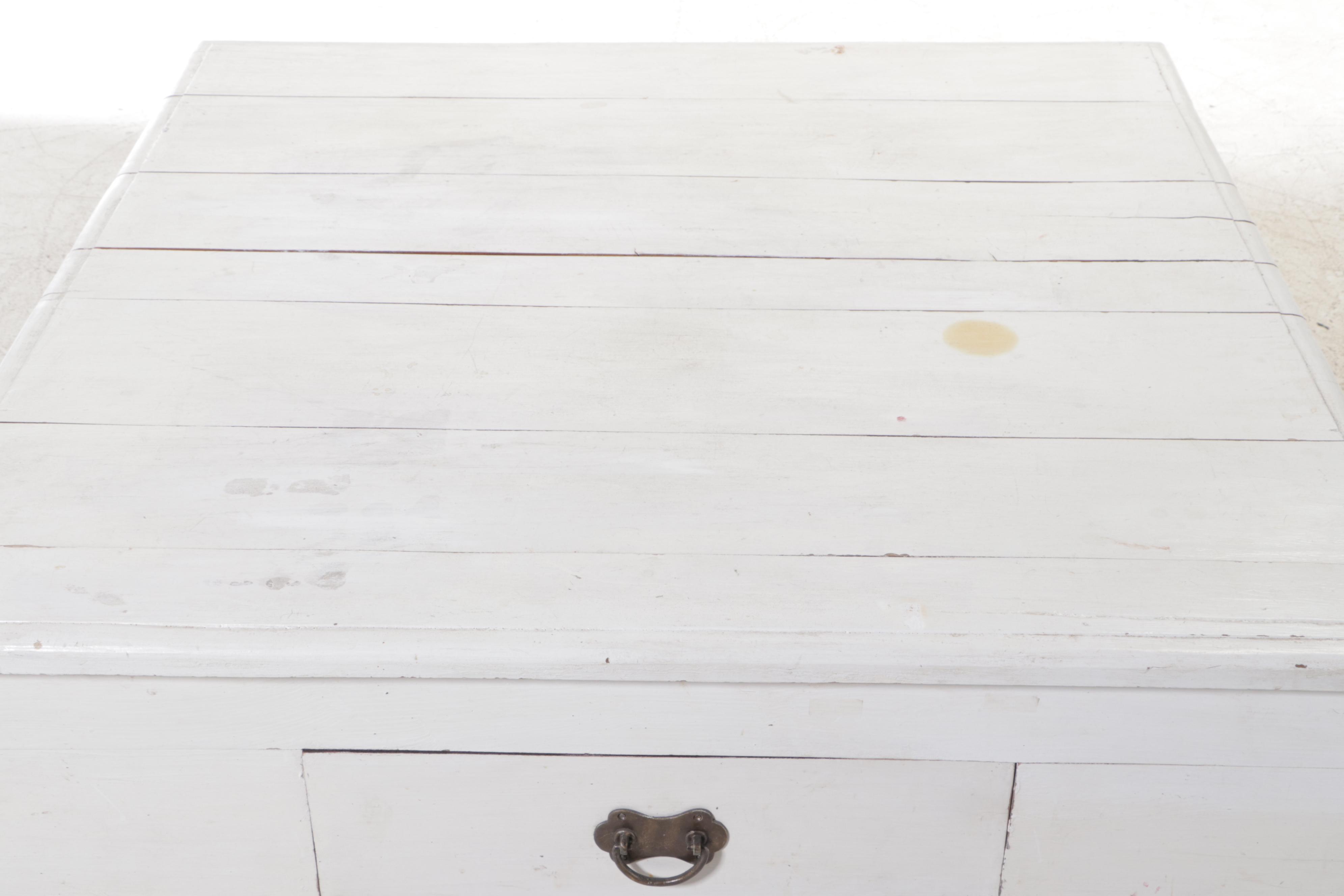 WhitePainted Wooden Coffee Table EBTH