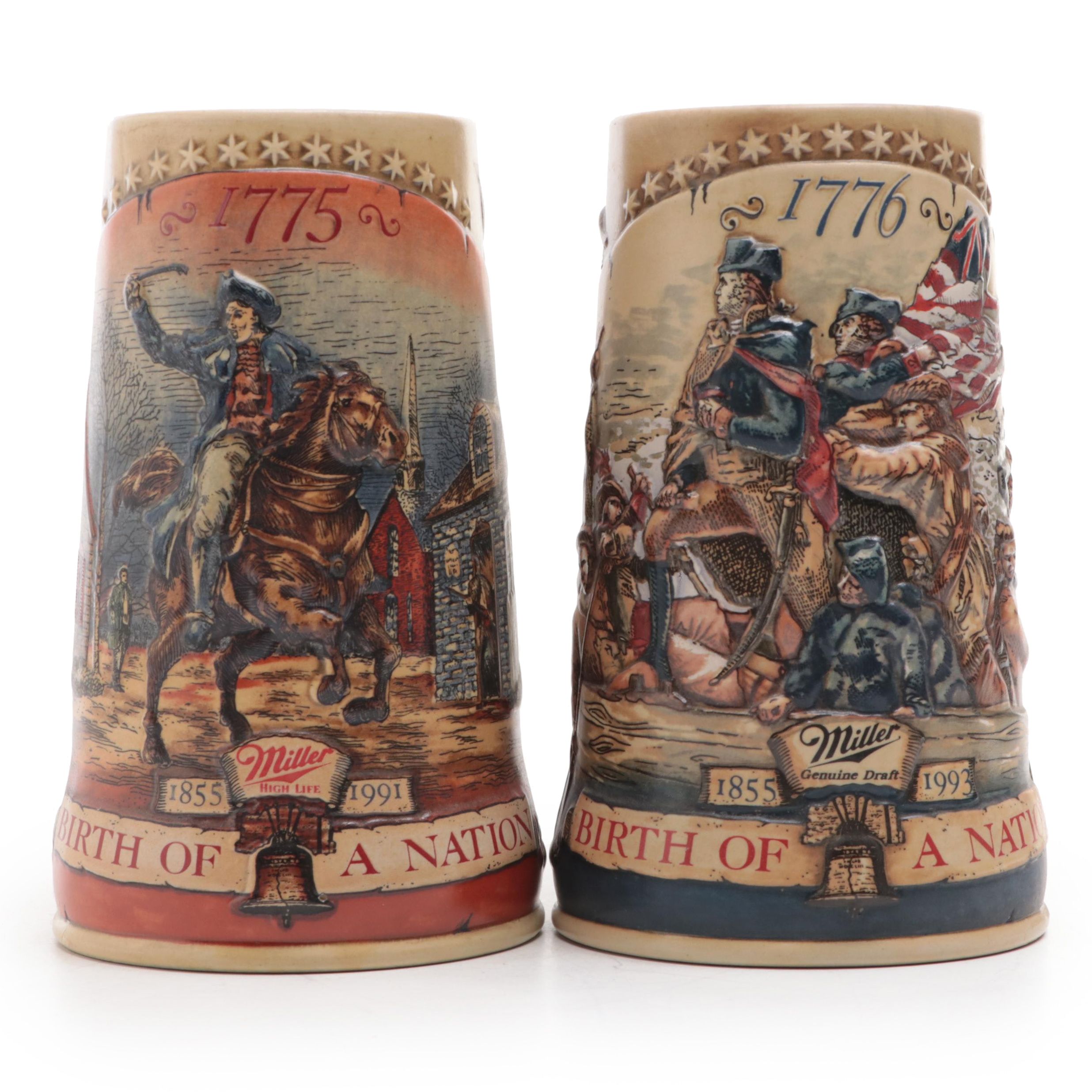 Miller Brewing Co. "Birth of a Nation" Ceramic Beer Steins EBTH