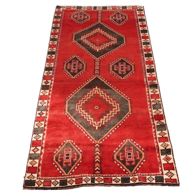 4'4 x 9'4 Hand-Knotted Persian Abadeh Long Rug