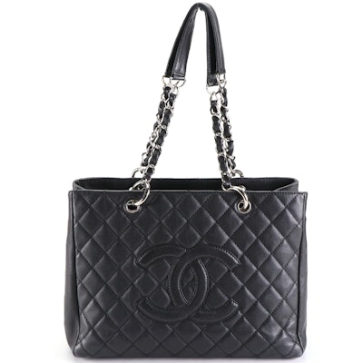 Chanel Grand Shopping Tote in Quilted Caviar Leather