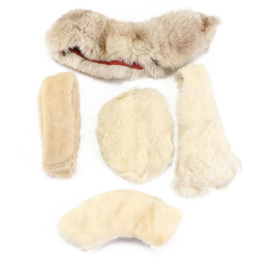 Fox, Mink and Rabbit Fur Collars, Scarf and Hat