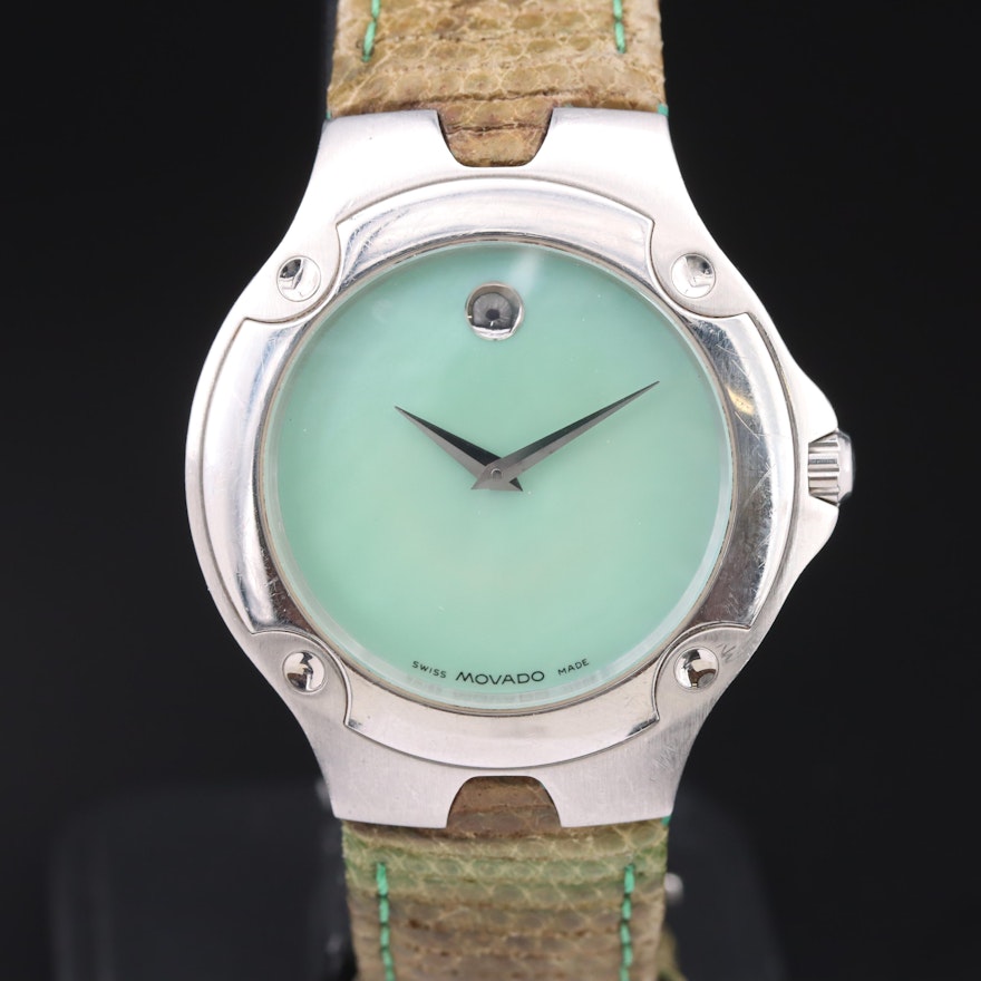 Movado Seafoam Mother-of-Pearl Dial Wristwatch