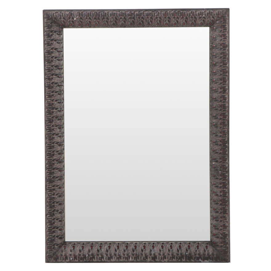 Contemporary Painted Wood Framed Rectangular Wall Mirror