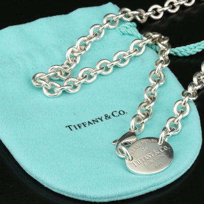Tiffany & Co. "Return to Tiffany" Sterling Oval Tag Necklace