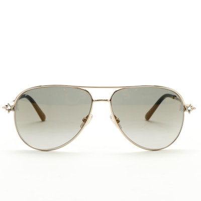 Jimmy Choo SANSA/S Aviator Gold Sunglasses with Case
