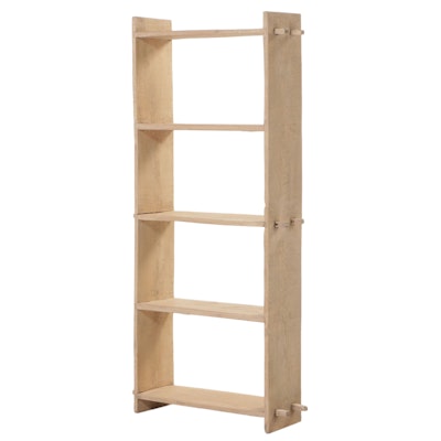 Five-Shelf Wood Bookcase