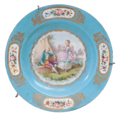Sevres Porcelain Bleu Celeste Cabinet Plate, 1875