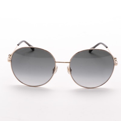 Jimmy Choo BIRDIE/S Black and Gold Round Sunglasses with Case