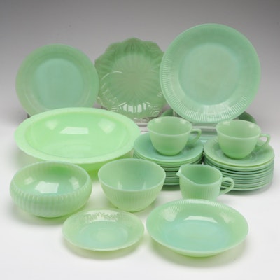 Anchor Hocking Fire-King "Jane Ray" and Other Jadeite Glass Dinnerware