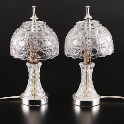 Pressed Glass Boudoir Lamps