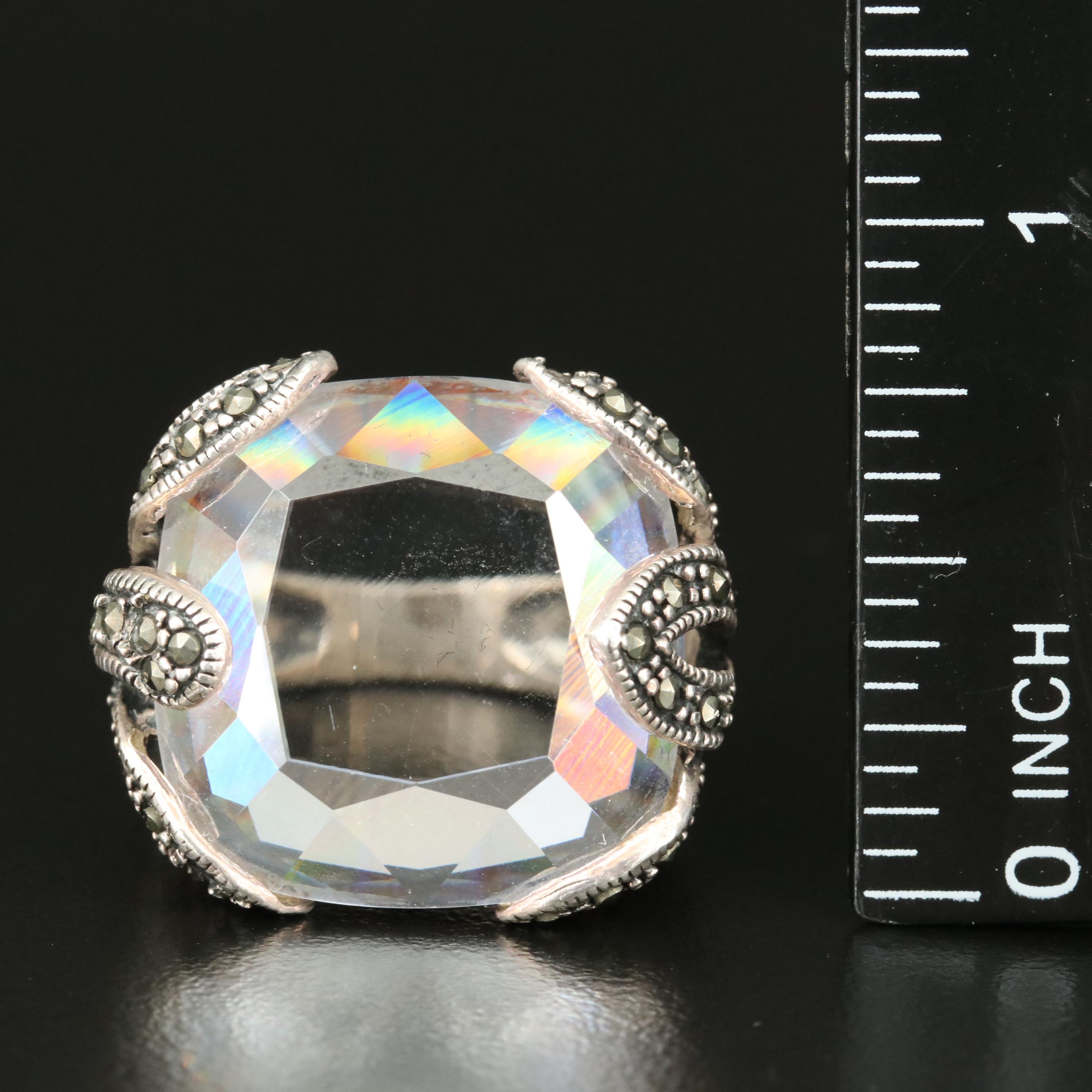 Sterling Quartz and Cubic Zirconia Rings EBTH