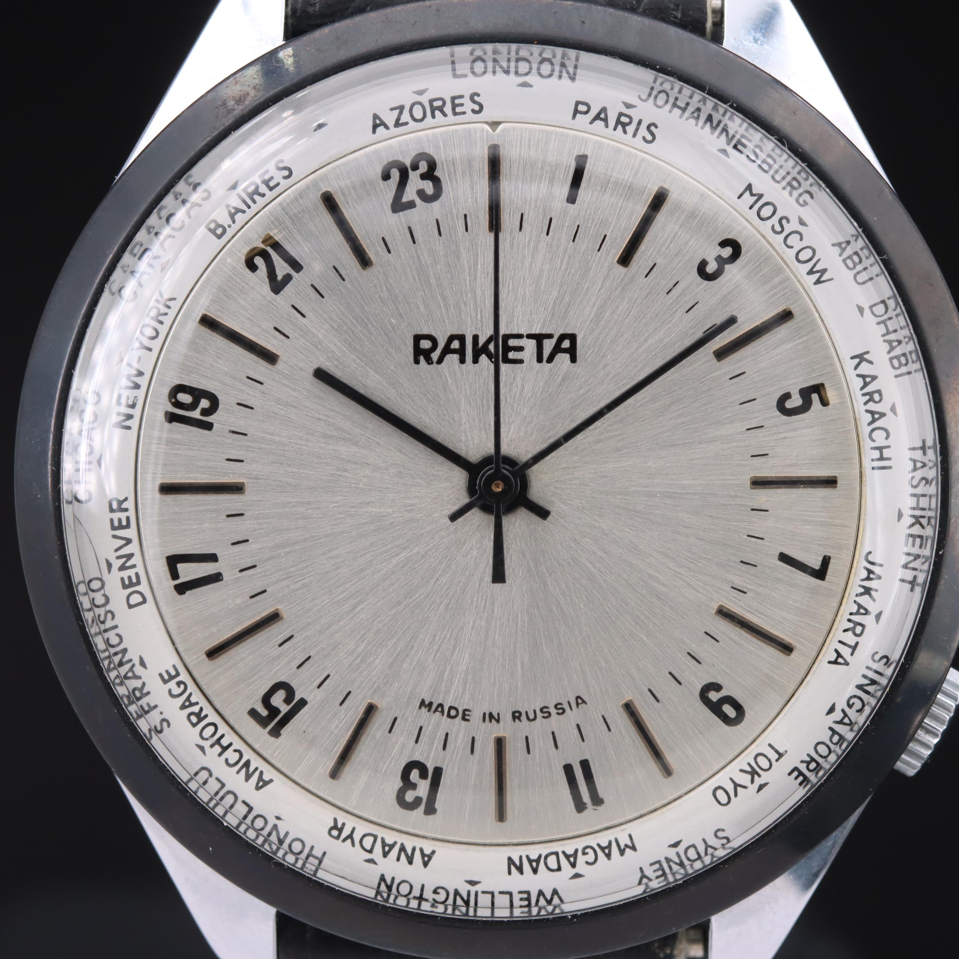 Raketa Russian World Time Wristwatch | EBTH