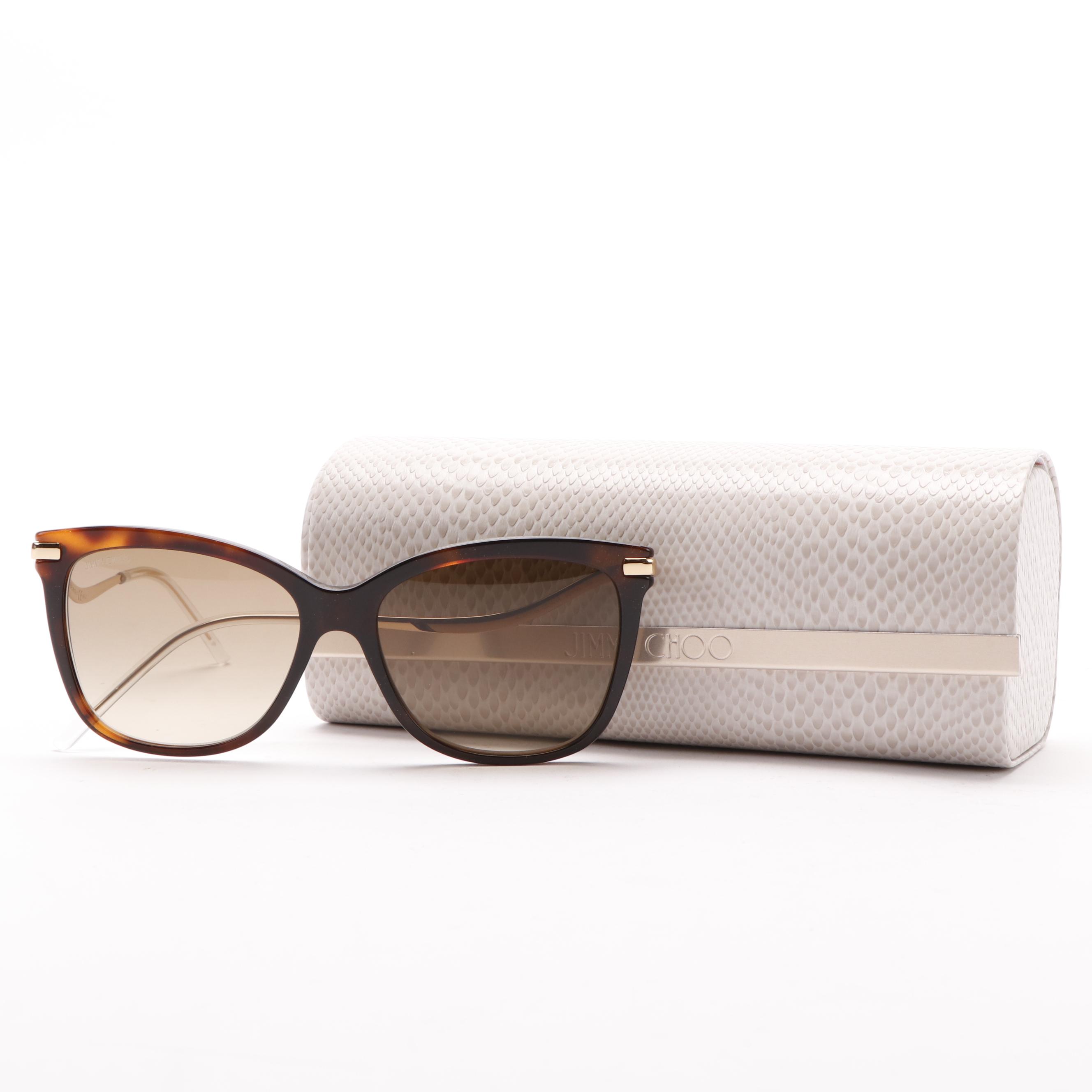 Jimmy Choo STEFF/S Glitter Havana Sunglasses and Case EBTH