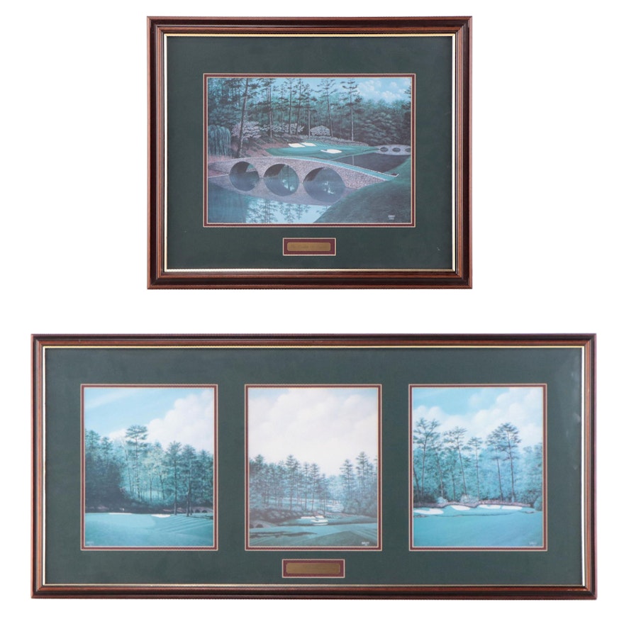 Offset Lithographs of Golf Scenes After George Griff, Late 20th Century