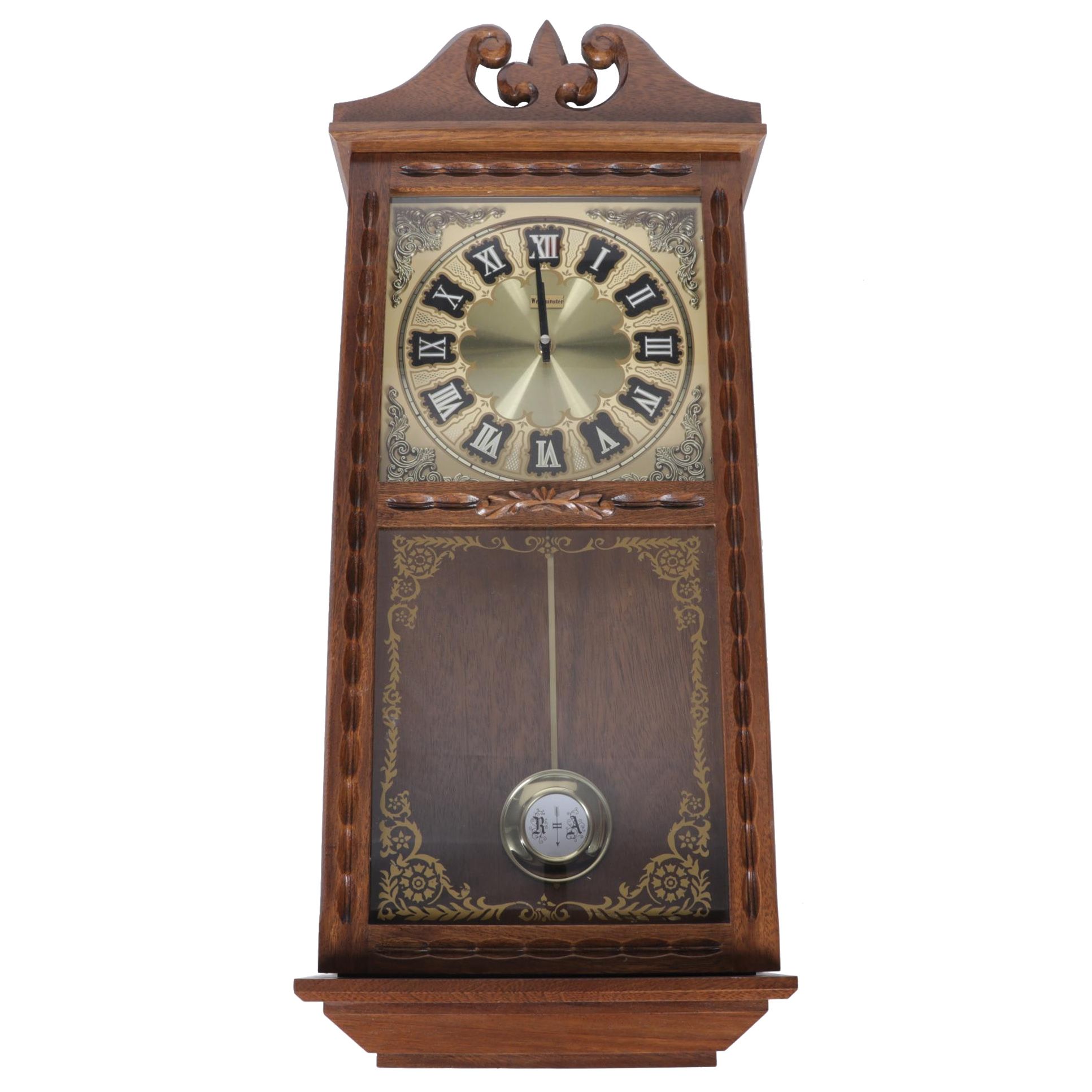Westminster Clock Co. Walnut Cased Pendulum Wall Clock EBTH