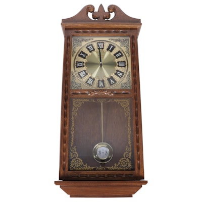 Westminster Clock Co. Walnut Cased Pendulum Wall Clock