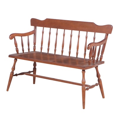 American Colonial Style Maple Finish Hardwood Bench