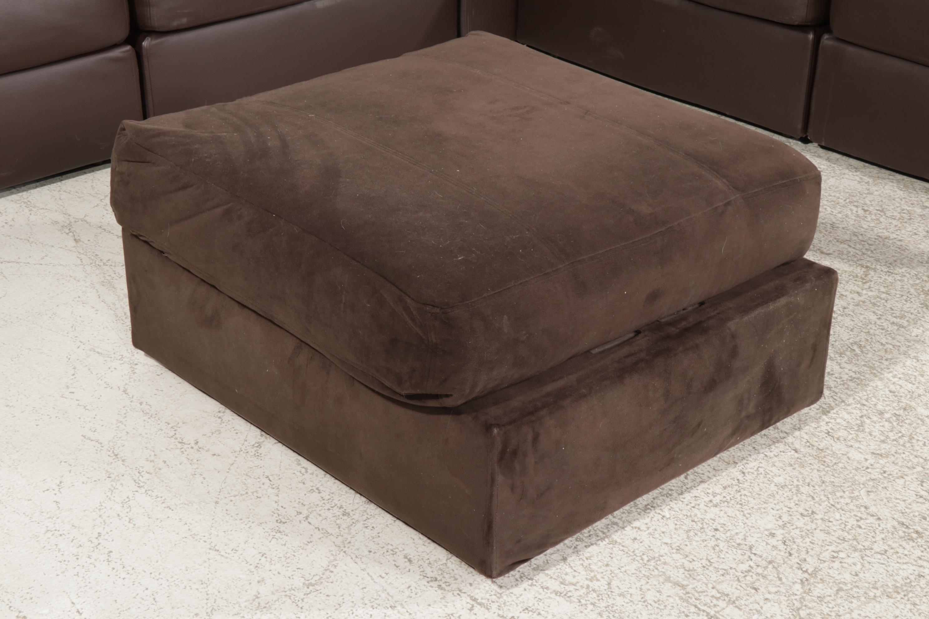 Lovesac Faux Brown Leather "Sactional" with Table and Ottoman EBTH