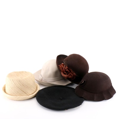 Doeskin, Georgi, and Glenover Felt Hats with Arlin Embellished Beret & Other Hat