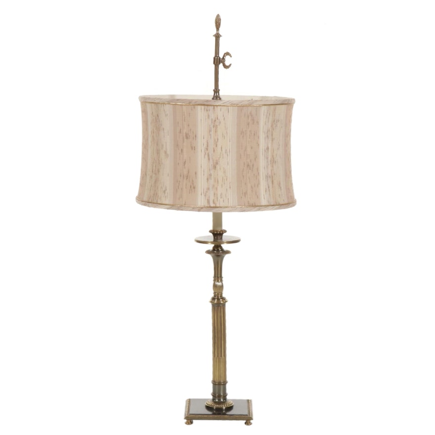 The Crest Co. Brass and Metal Candlestick Lamp With Shade