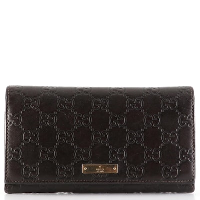 Gucci Flap Wallet in Dark Brown Guccissima Leather