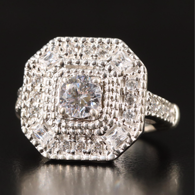 Sterling Cubic Zirconia Cocktail Ring