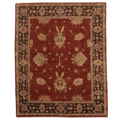 7'11 x 9'10 Hand-Knotted Indian Agra Area Rug