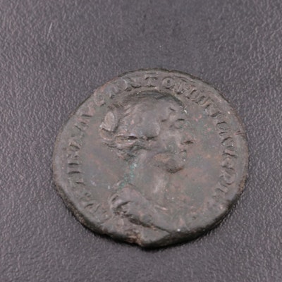 Ancient Roman Imperial Æ As Coin of Faustina II, ca. 147 A.D.