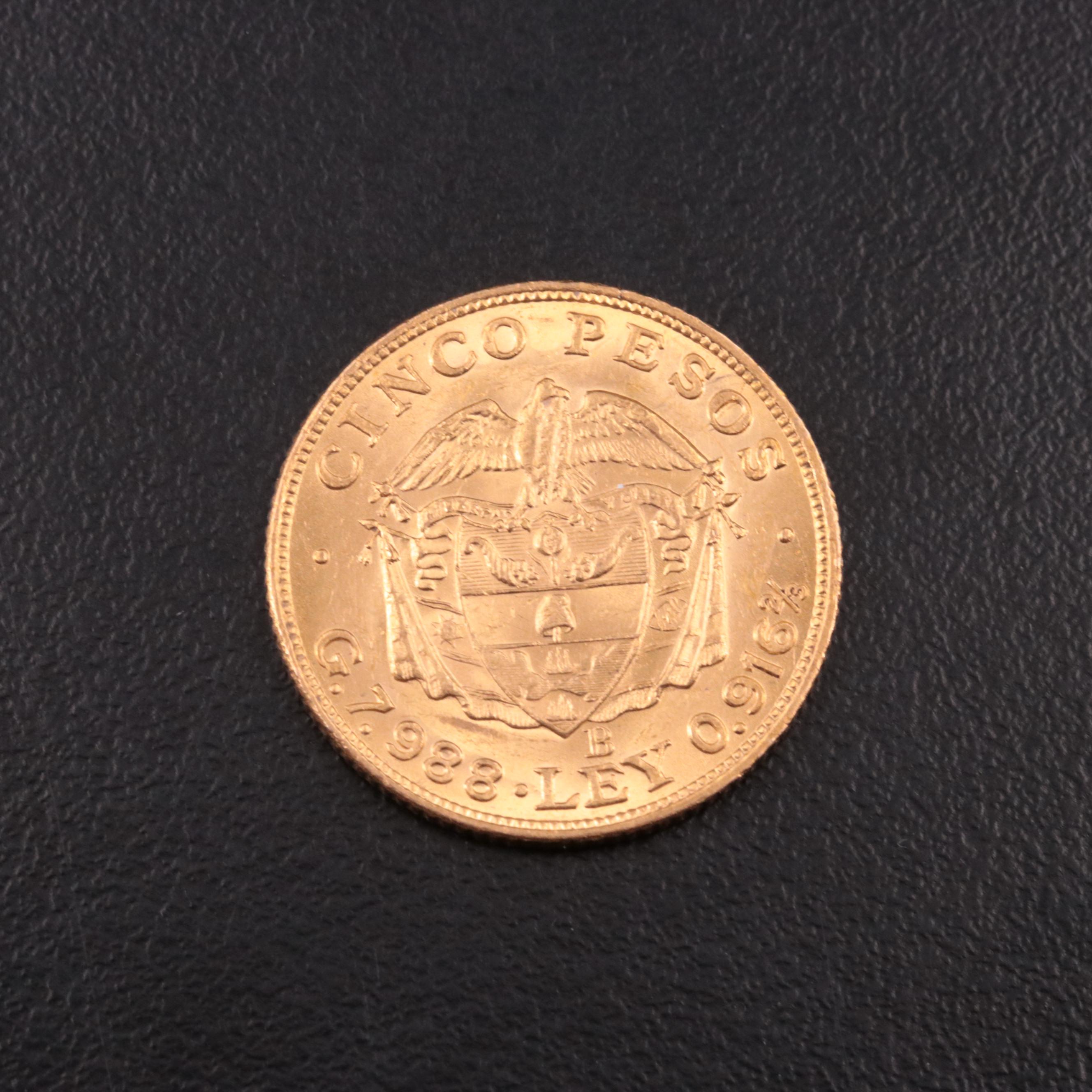 1923-colombia-5-pesos-gold-coin-ebth