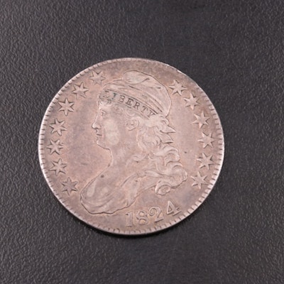 1824 Capped Bust Silver Half Dollar