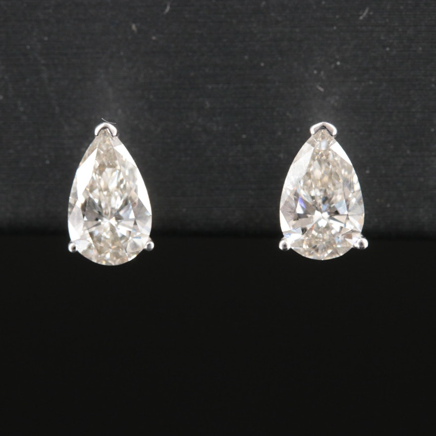 Platinum 1.50 CTW Lab Grown Diamond Stud Earrings